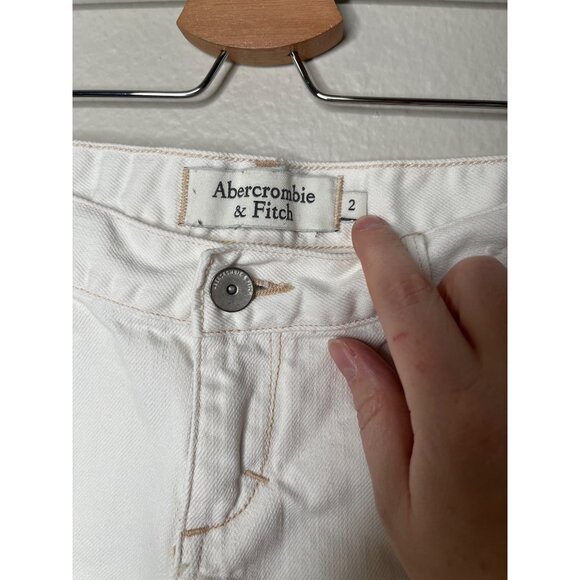Abercrombie & Fitch Womens Y2K White Denim Low Cut Shorts Size 2 - Picture 6 of 10
